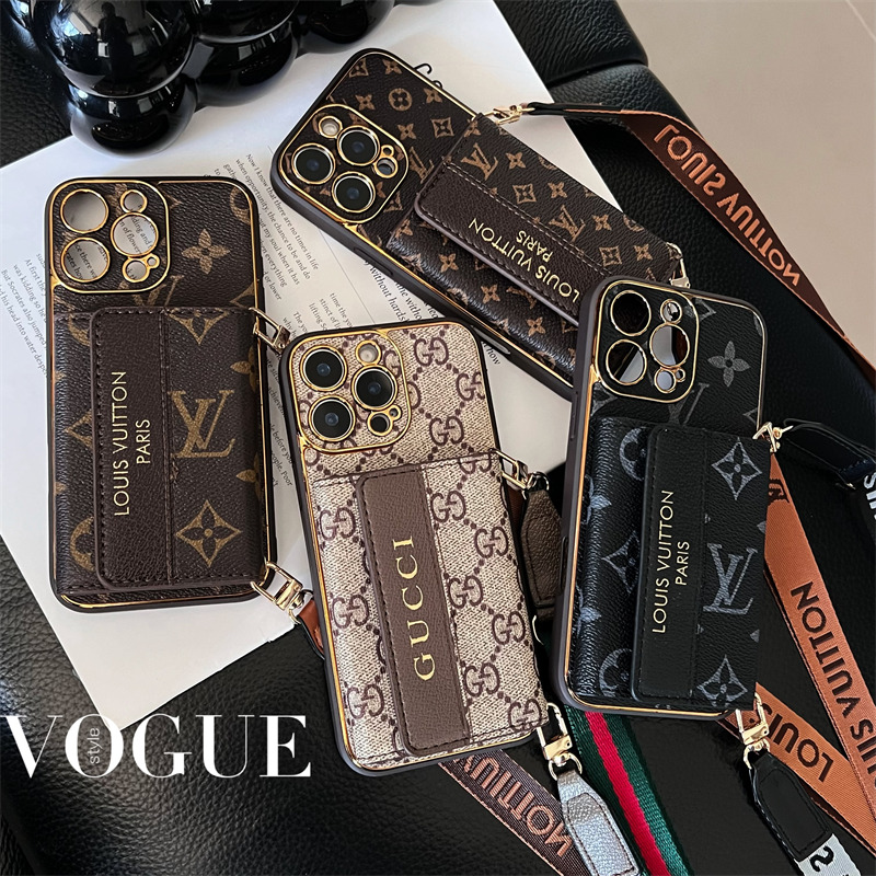 ルイヴィトン iphoneケース 新作 iphone17/17proケース カード 収納 ハイブランド gucci スマホ ショルダー iphone16/16pro max ケース カード ケース 付き スマホケース 肩掛け ブランド