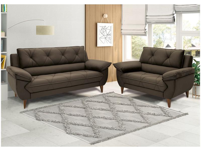 Conjunto de Sofás 2 e 3 Lugares Malbec Linoforte