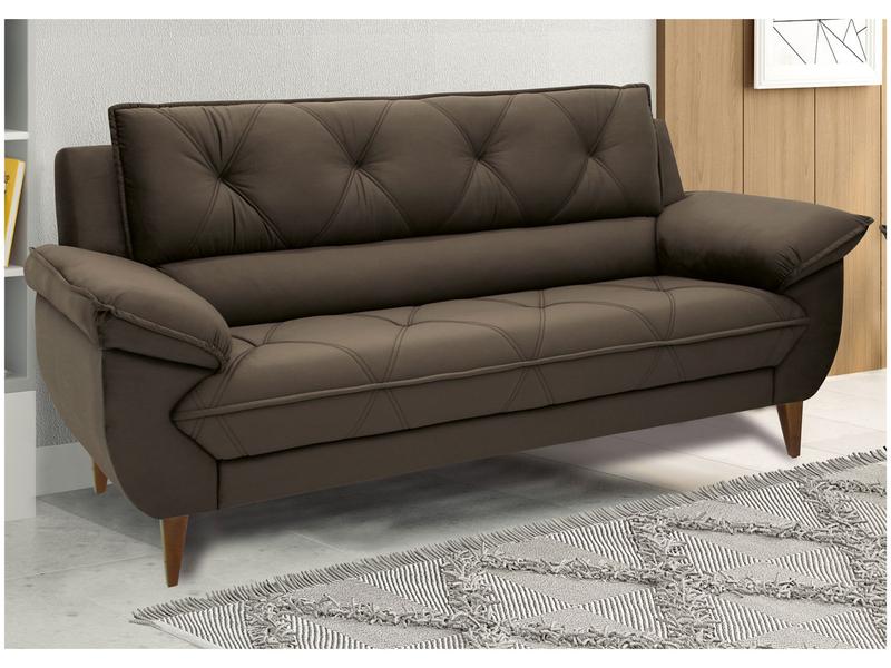 Sofá 3 Lugares Suede Malbec Linoforte