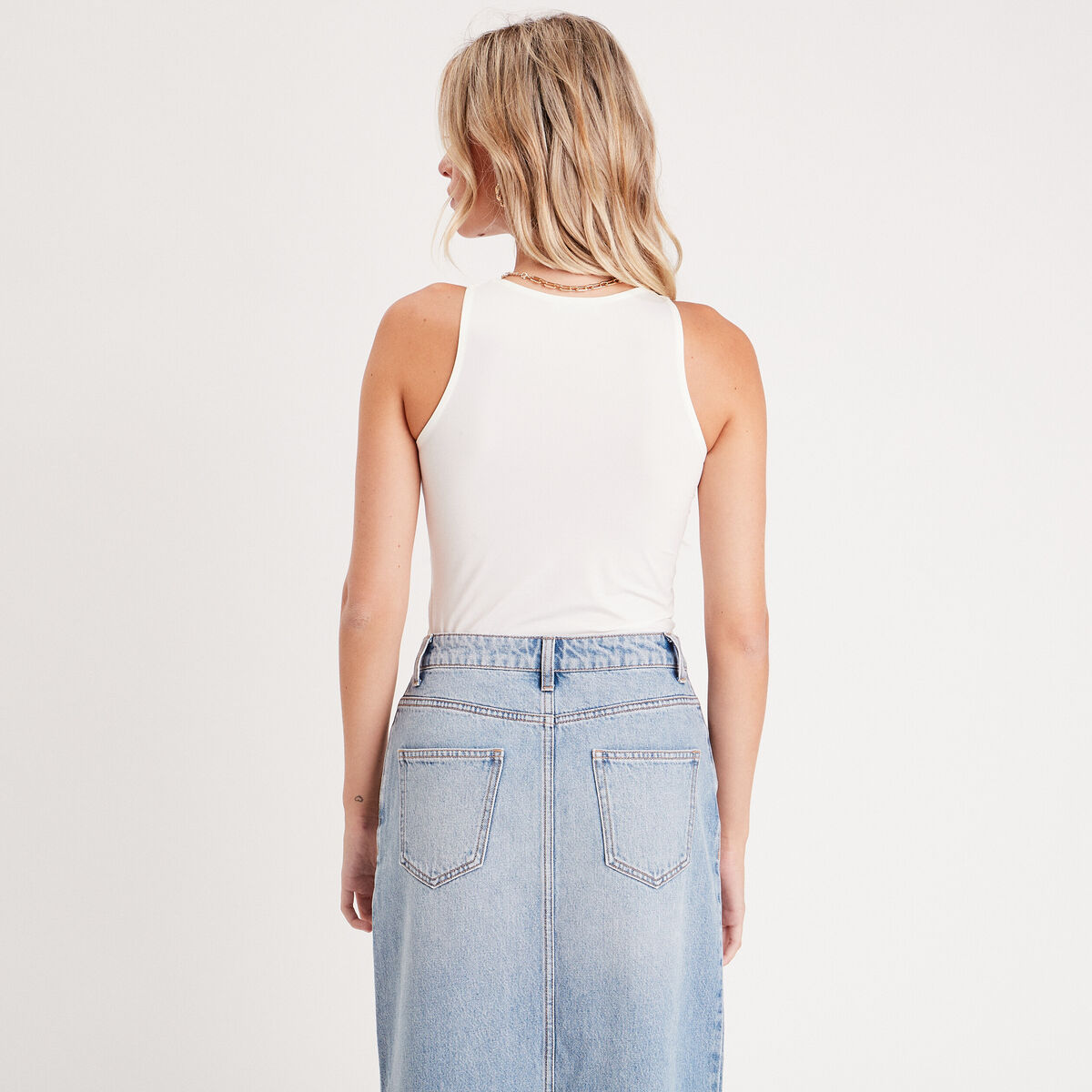 Body sans manches ecru femme