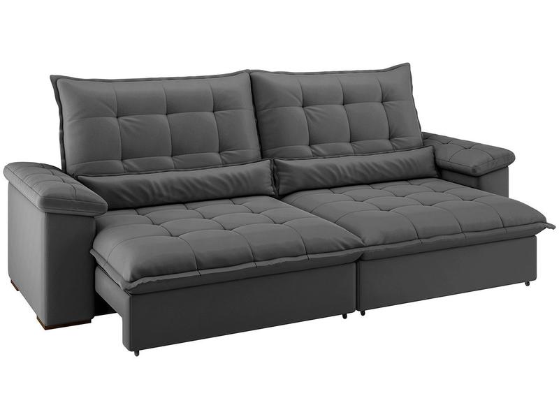 Sofá 4 Lugares Retrátil Reclinável Suede Veludo Molas Ensacadas Módena Flexforma Estofados
