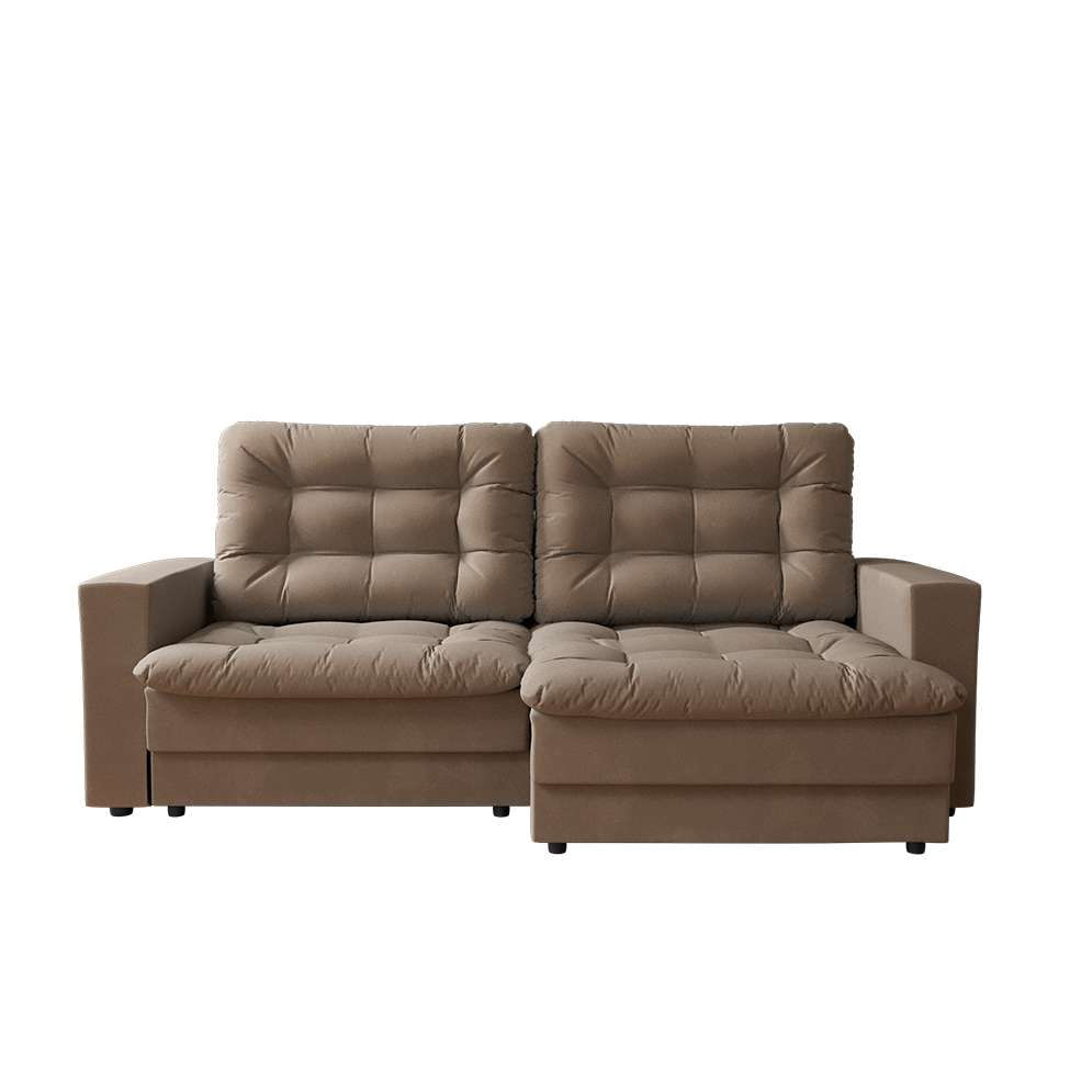 Sofá 3 Lugares Retrátil Lubeck Plush Suede Bege em Promoção | Ofertas na Americanas