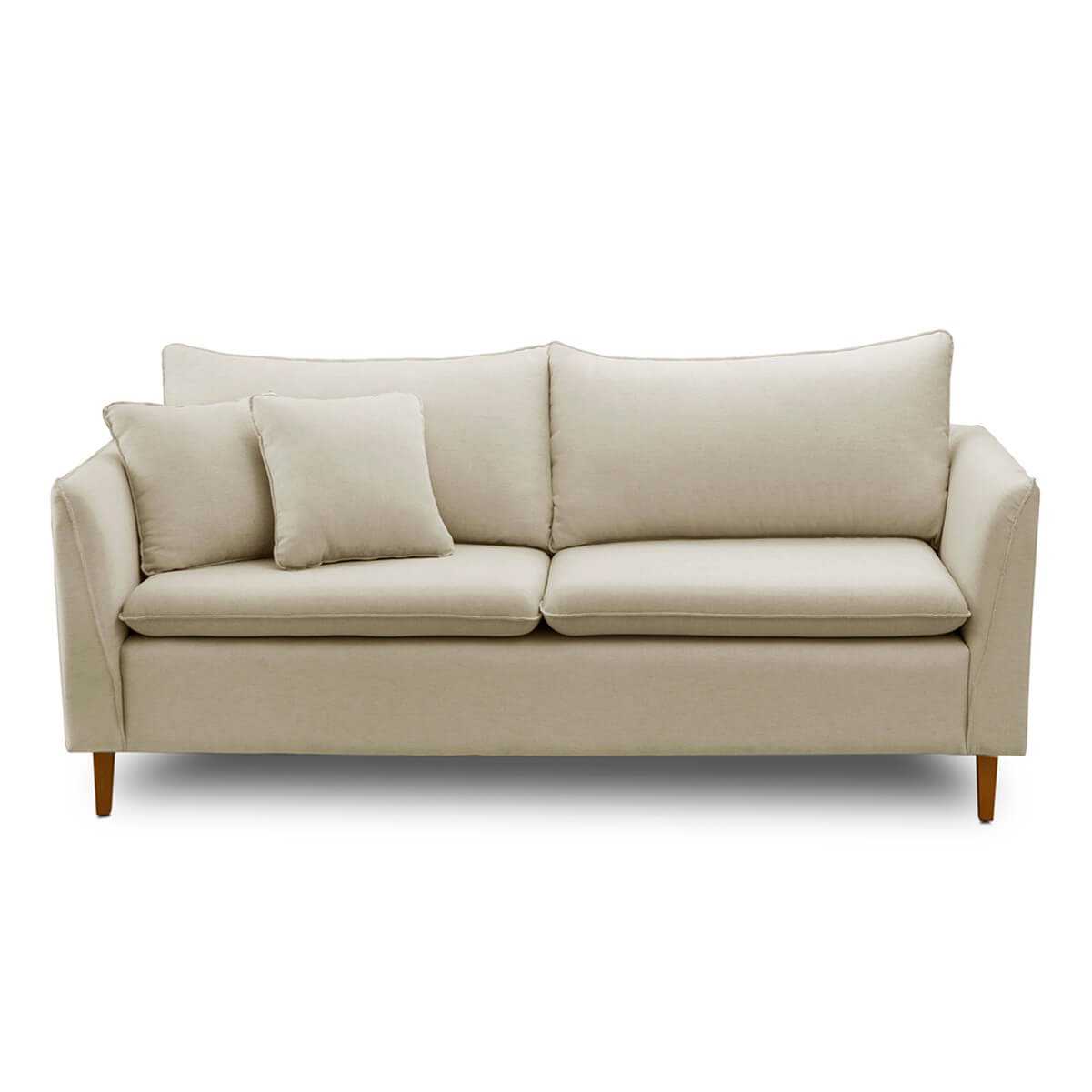 Sofá Pequeno Namoradeira 2 Lugares 1,44m Living Kassia Linho Bege Lansofbr