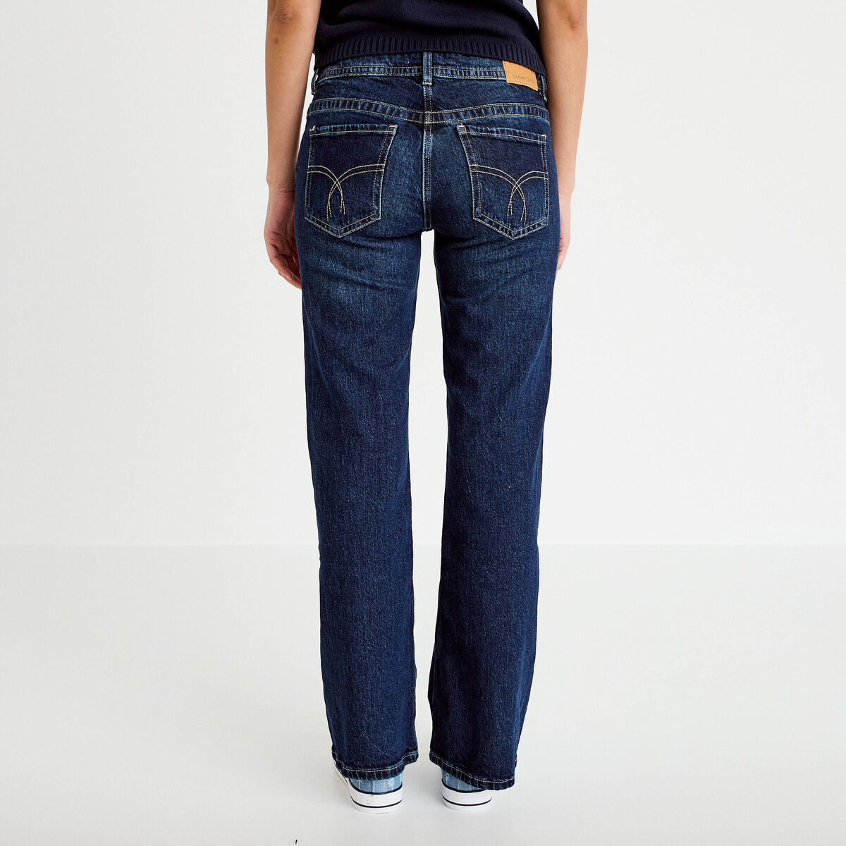 Jean bootcut taille basculée denim stone femme