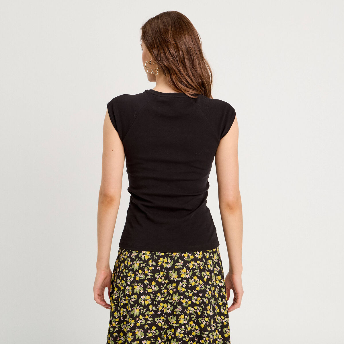 T-shirt manches courtes noir femme