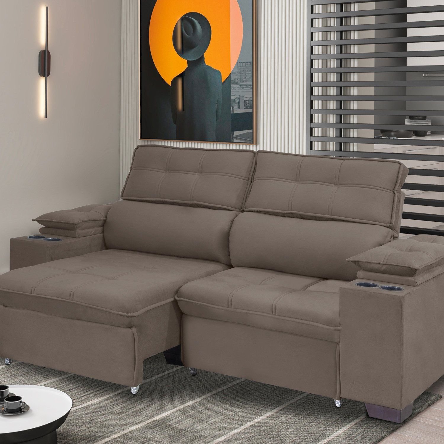 Sofá Manaus 180 Cm Retratil e Reclinável