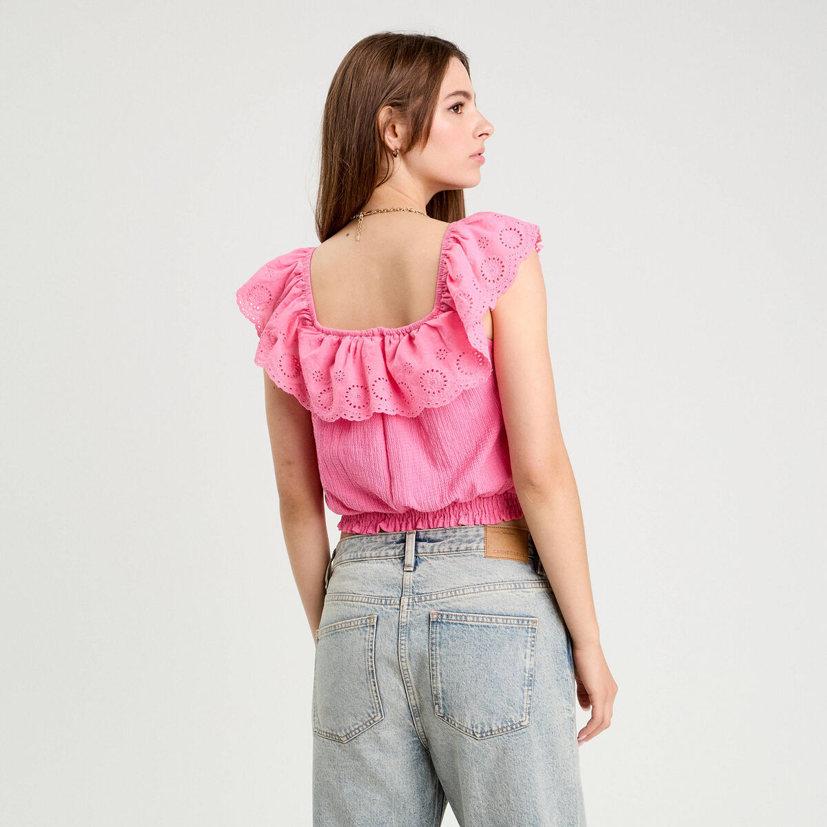 Top sans manches rose femme