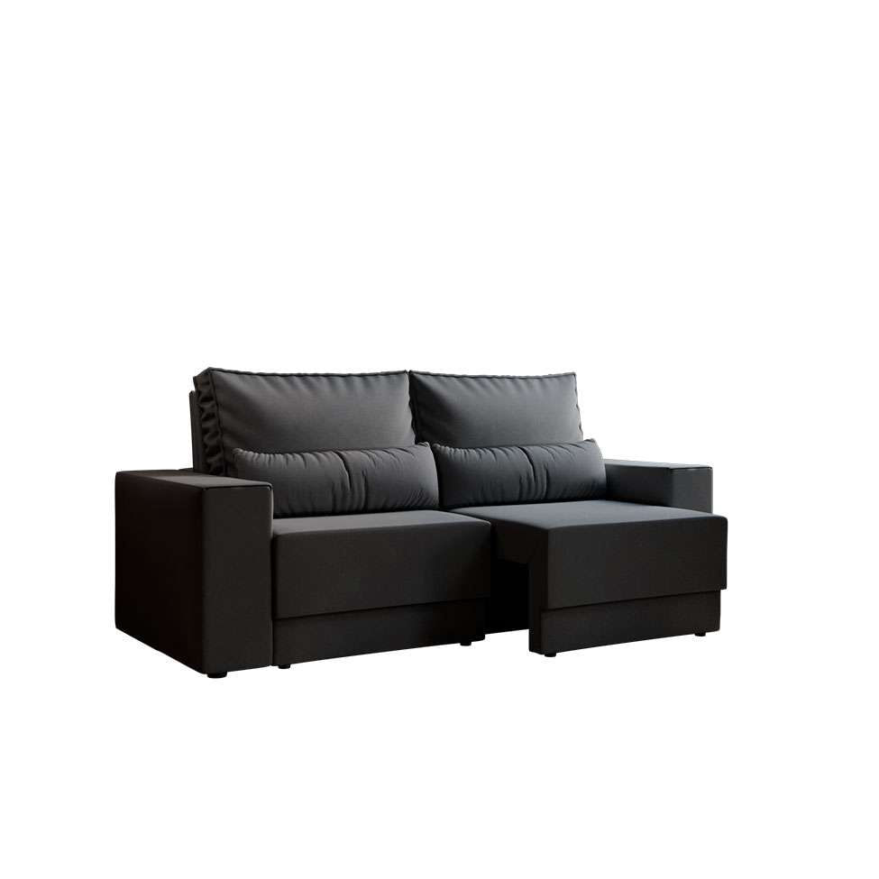 Sofá 3 Lugares Retrátil Sochi Suede Grafite em Promoção | Ofertas na Americanas