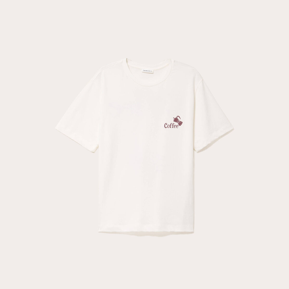 T-shirt oversize long en coton ecru femme