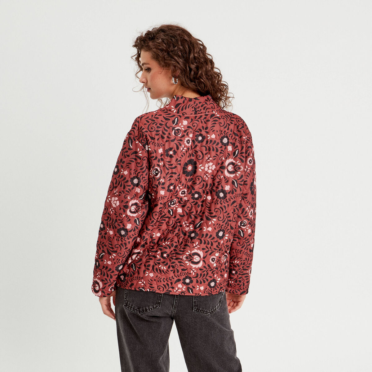 Veste effet matelassé rose femme