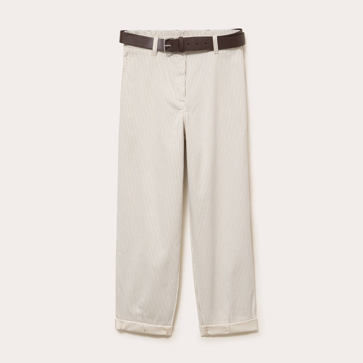 Pantalon chino 7/8ème taille élastiquée blanc femme