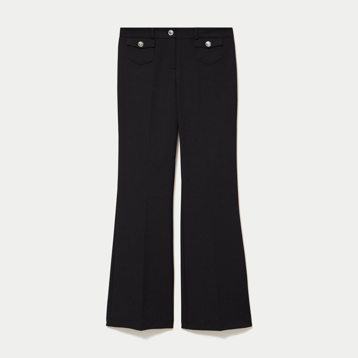Pantalon bootcut taille basse noir femme