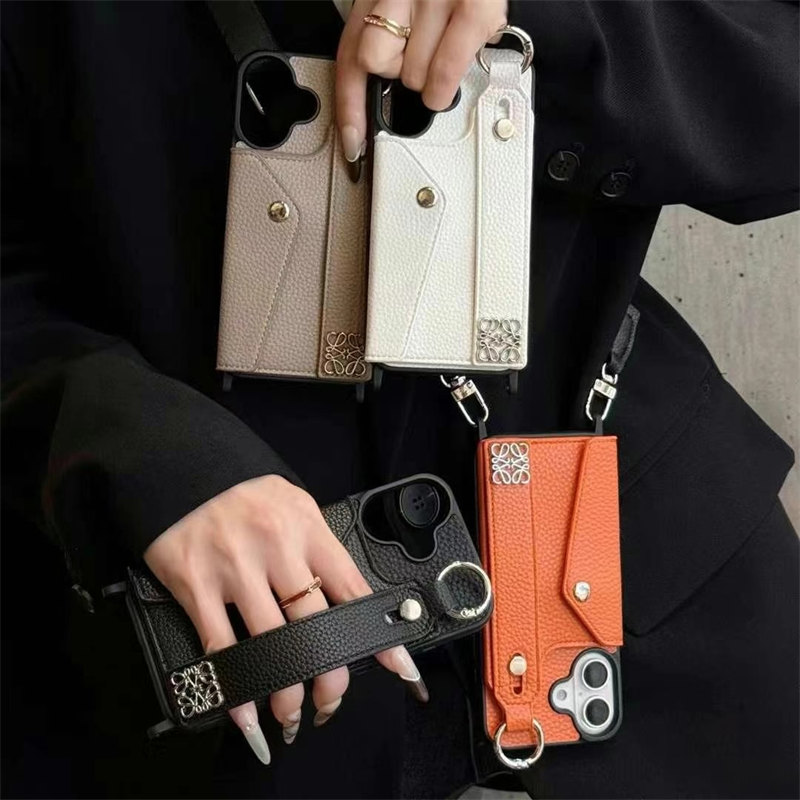 iphone17/17pro ケース ロエベ iphone16pro/15pro max ショルダー ケース ブランド loewe スマホ ショルダー ベルト 付き iphone14/13/12pro ケース カード 収納 スマホ ケース ハイ ブランド