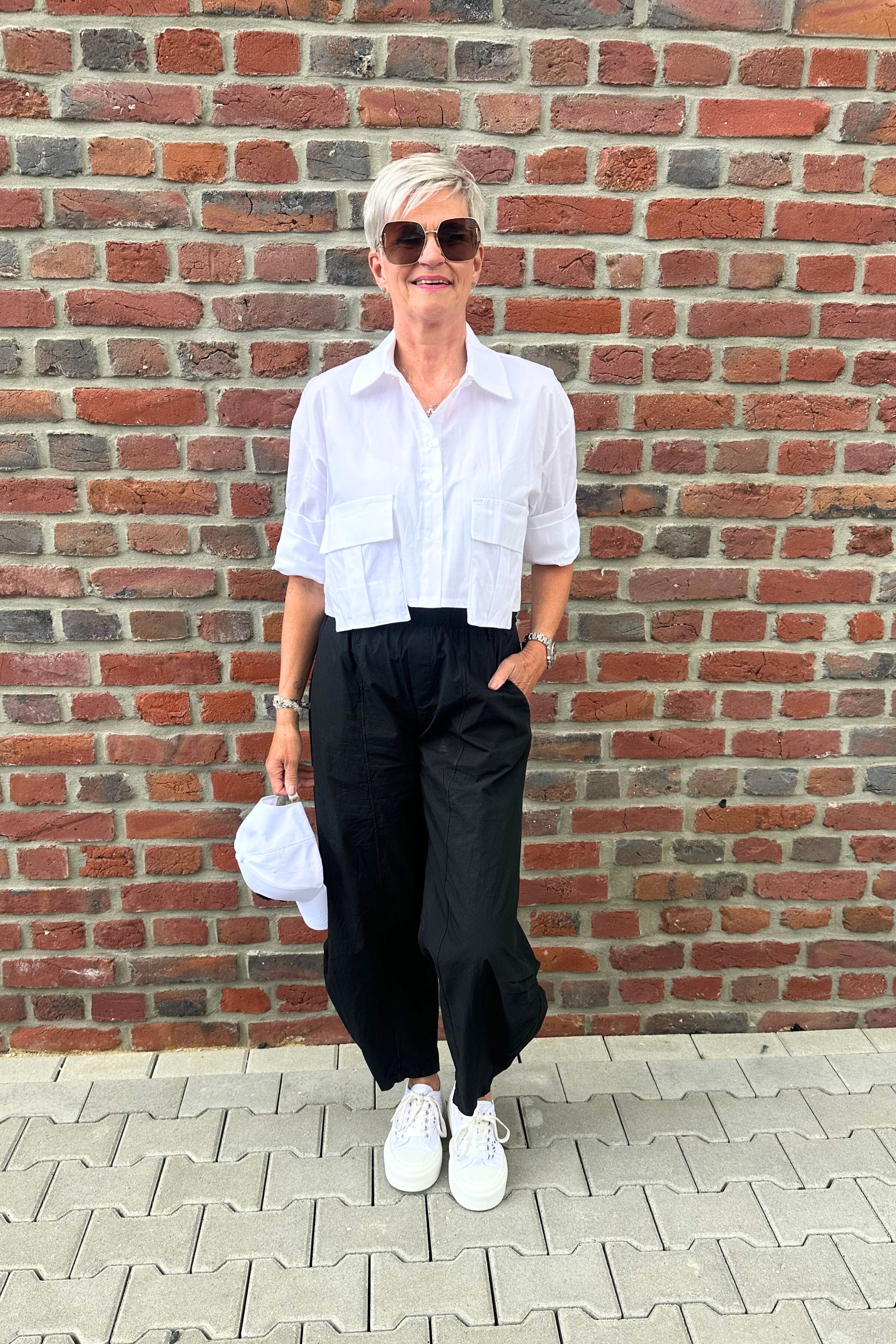 Sommerliche Balloon-Hose, schwarz