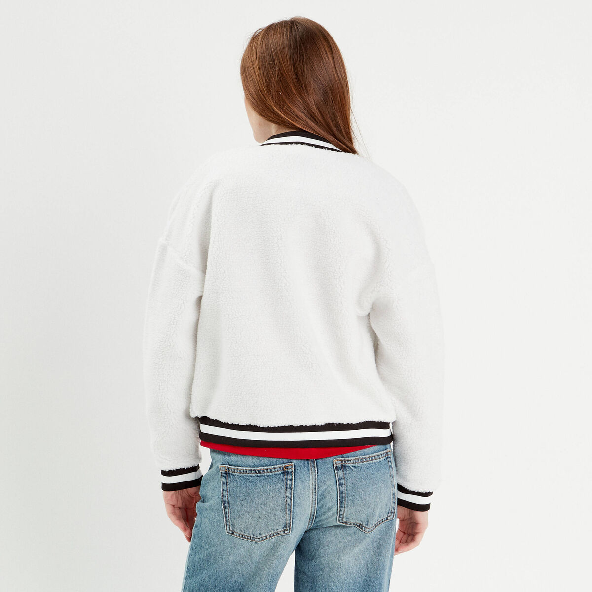 Gilet effet polaire ecru femme