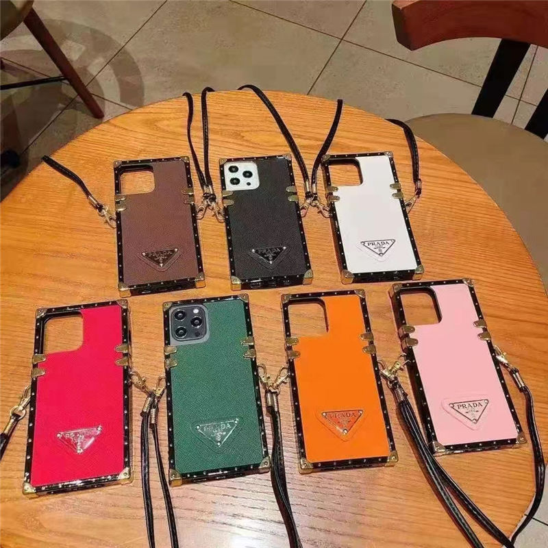 プラダ アイ スマホケース iphone16/15pro ショルダー 人気 prada iphone14pro maxケース トランク型 アイフォン13/12 携帯カバー ブランド レディース