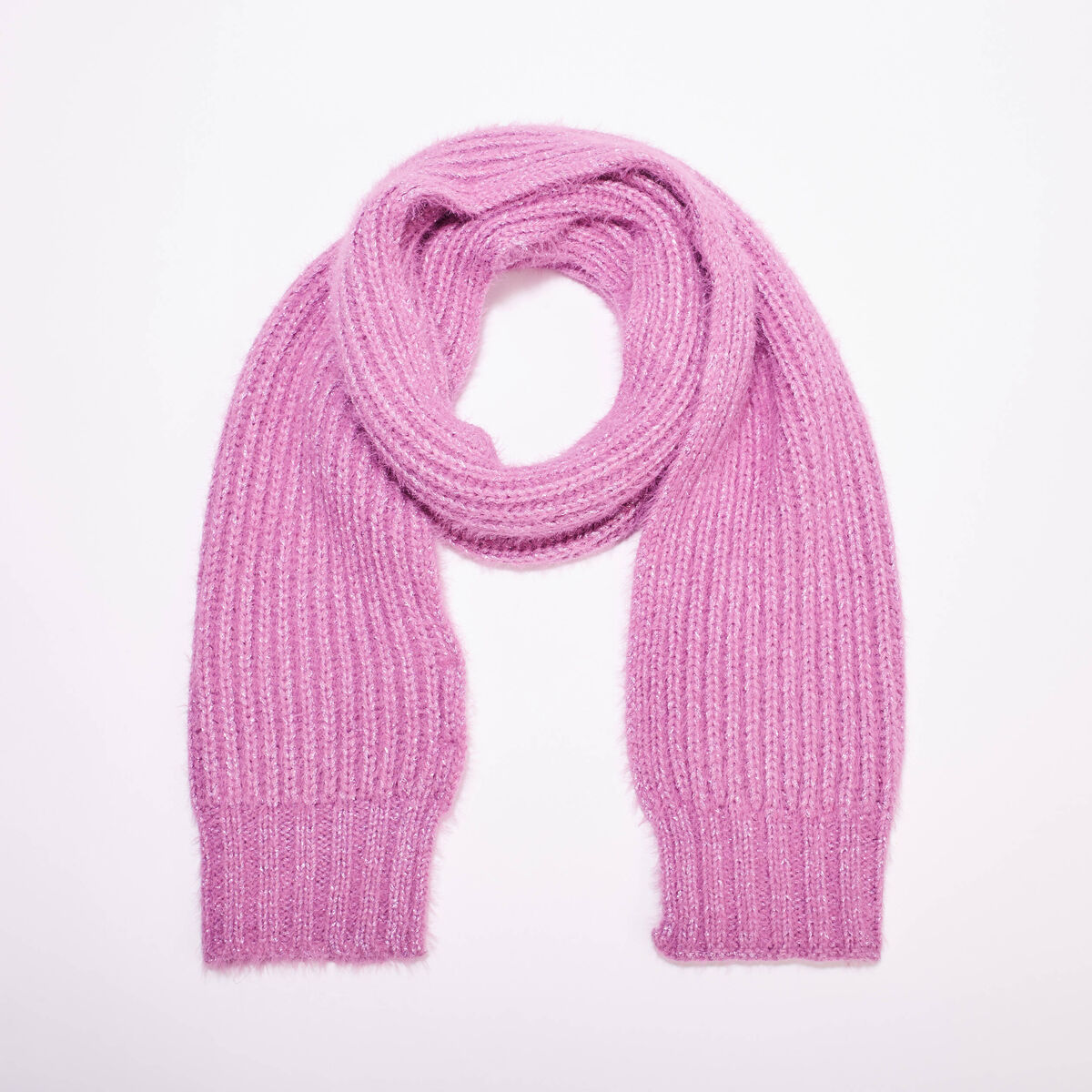 écharpe fils métallisés violet femme