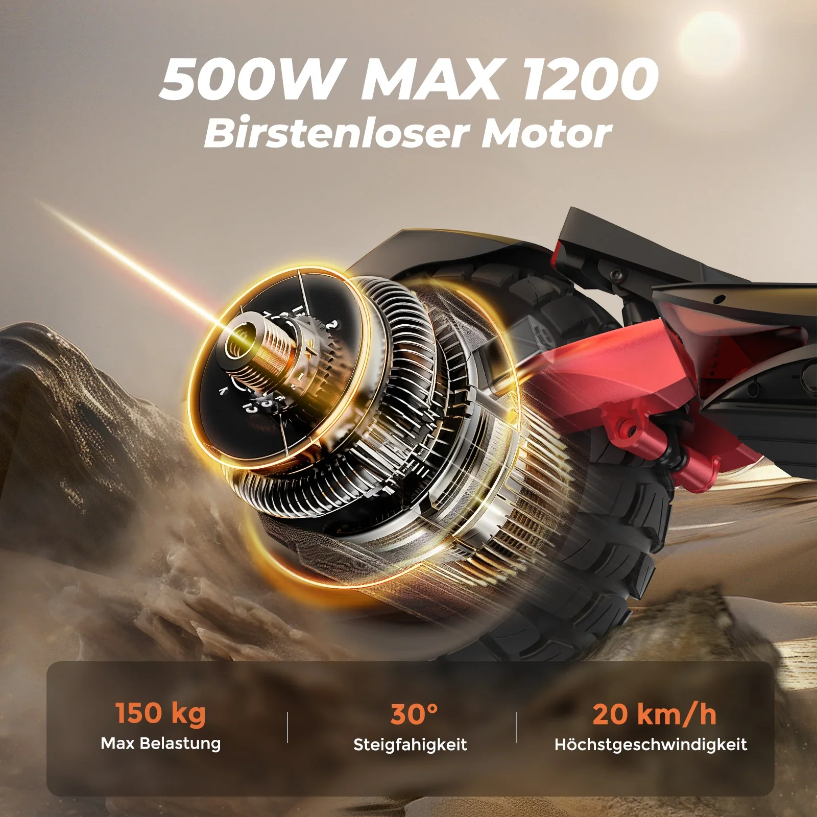 T8 Offroad-E-Scooter Mit Straßenzulassung 1200W Motor 100KM Reichweite (ABE,eKFV)
