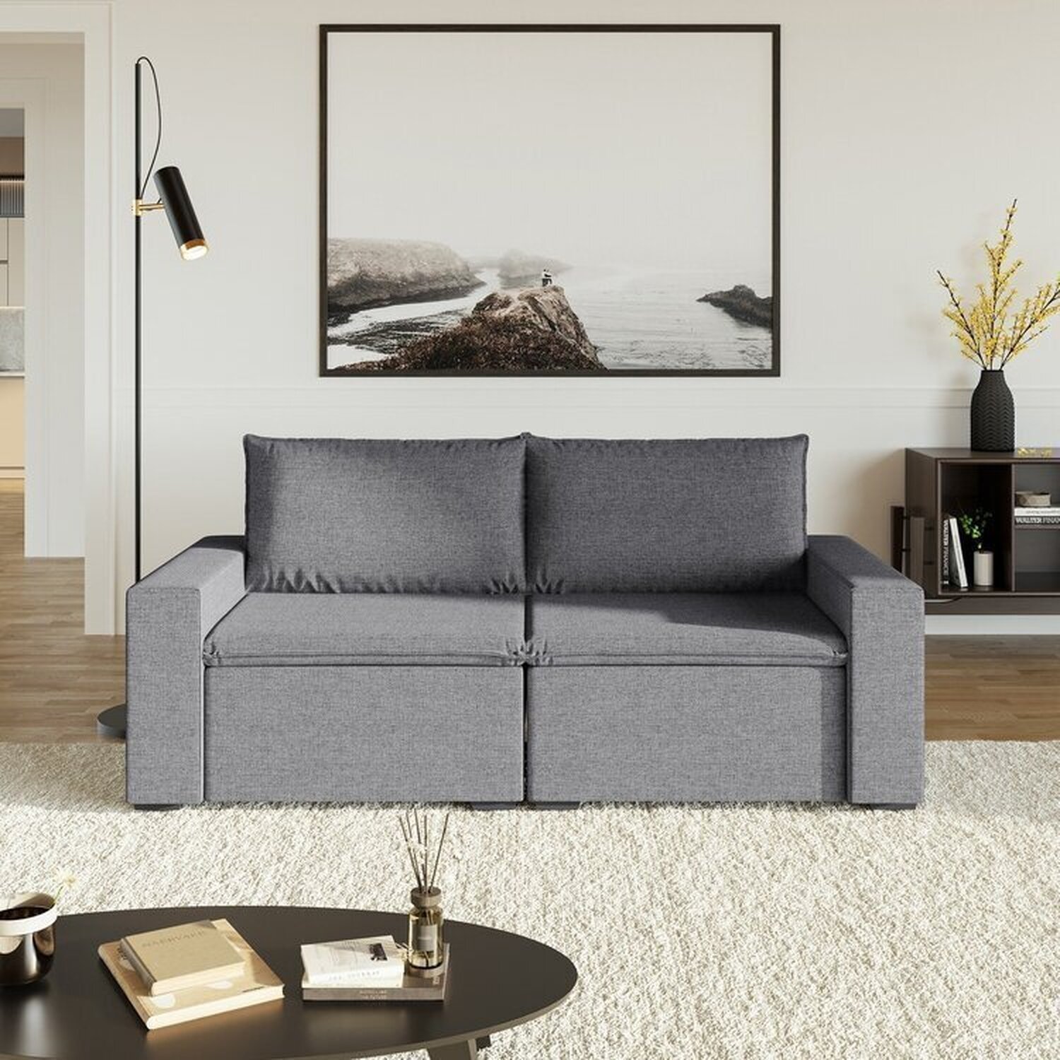 Sofá Modular 2 Lugares com Braços Laterais Zen CabeCasa MadeiraOriginals