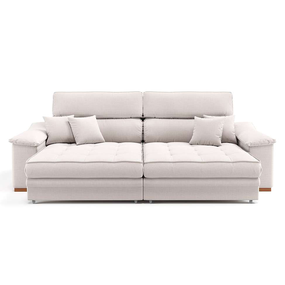 Sofá 3 Lugares Retrátil e Reclinável Lupin Linho Cru em Promoção | Ofertas na Americanas