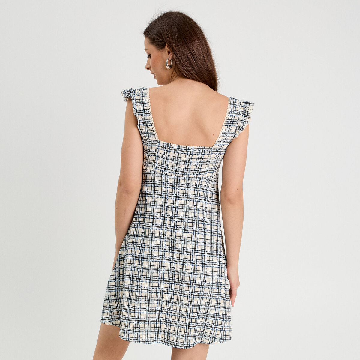 Robe trapèze sans manches blanc femme