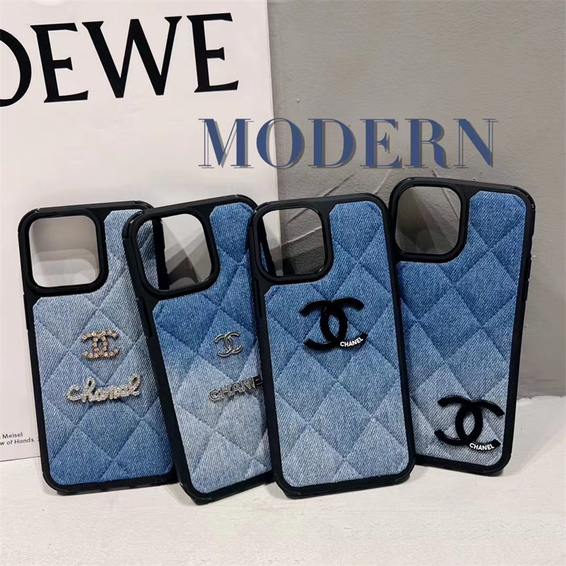 シャネルiphone16/16proケース デニム ブランドiphoneケース iphone15pro max ケース ハイブランド chanel 風 iphone ケース ココマーク iphone14/13 ケース 大人 かわいい