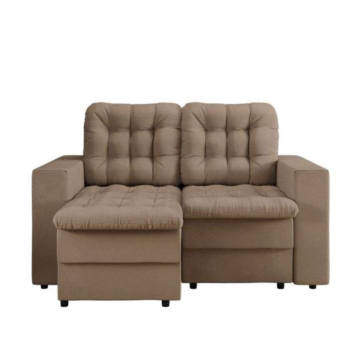 Sofá 2 Lugares Retrátil Kiel Suede Bege 140 cm em Promoção | Ofertas na Americanas