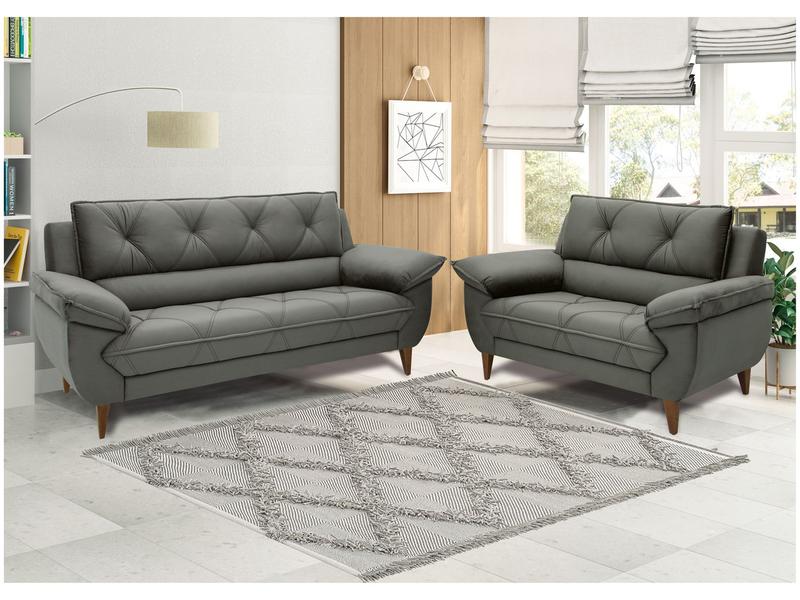 Conjunto de Sofás 2 e 3 Lugares Malbec Linoforte