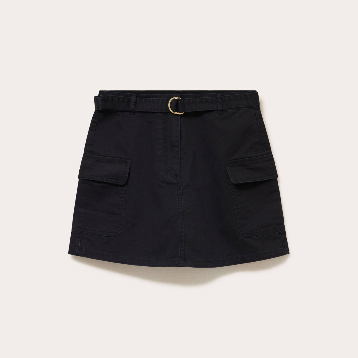 Jupe-short trapèze courte noir femme
