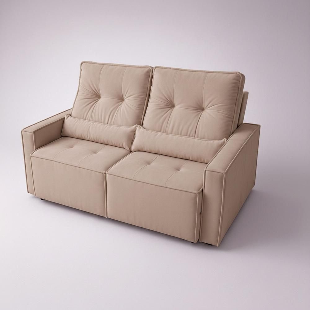 Sofá Retratil 2 Lugares 160m Luxemburgo Bege