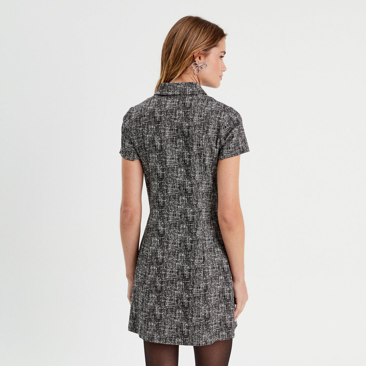 Robe droite zippée noir femme