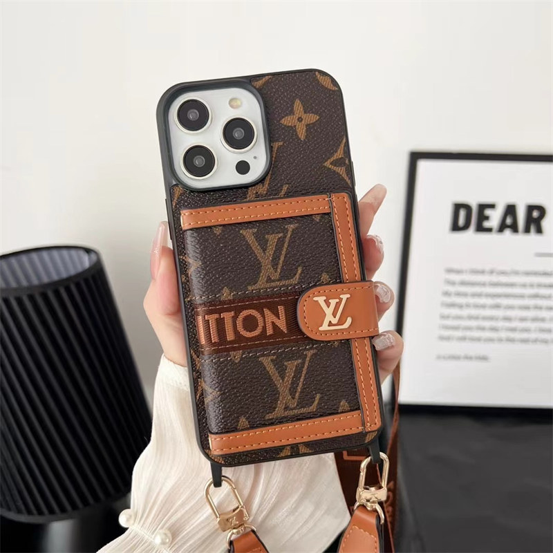 iphone17/17pro ケース ブランドコピー ヴィトン iphone16/16plus 携帯ケース ショルダーバッグ風 vuitton アイフォン15pro/14pro max スマホケース カード入れ お揃い