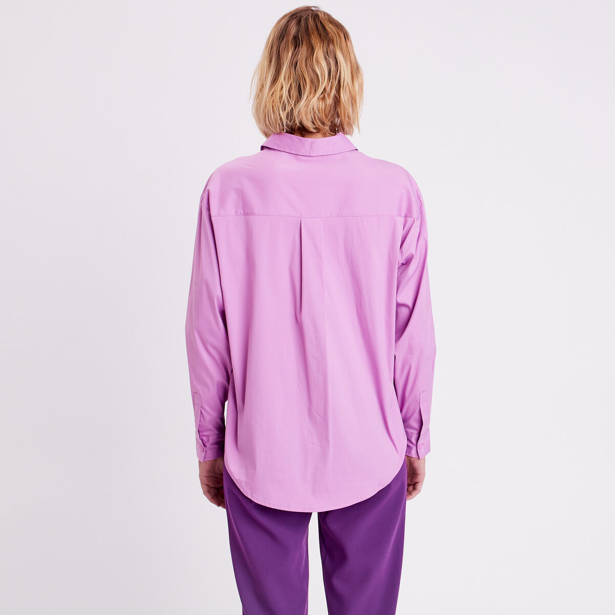 Chemise manches longues violet femme