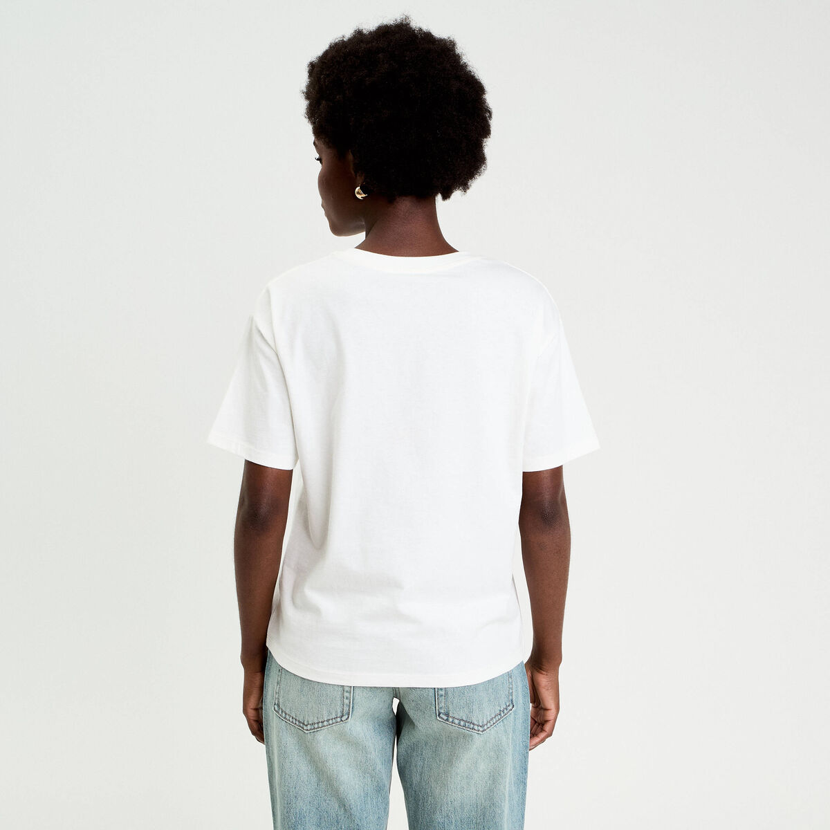 T-shirt oversize manches courtes ecru femme