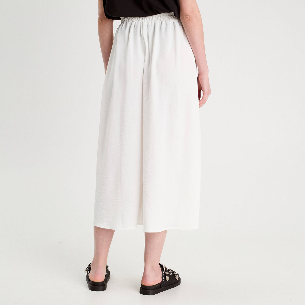 Jupe longue évasée ecru femme