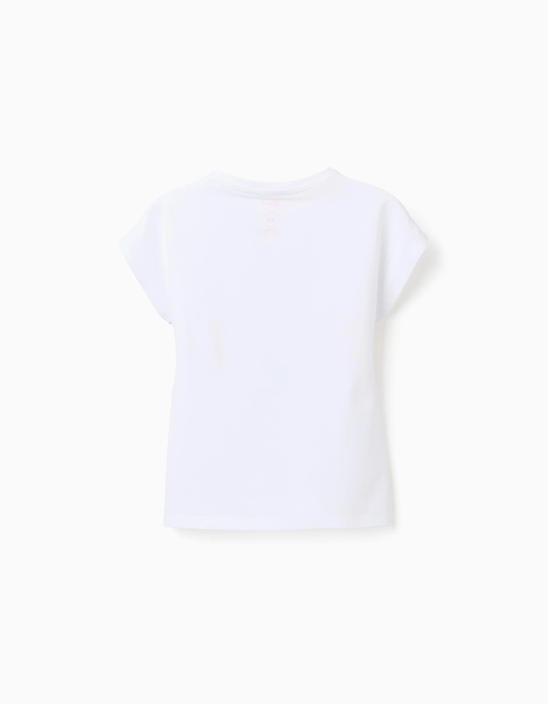 Cotton T-shirt with Stitch and Scrump print for girls, white