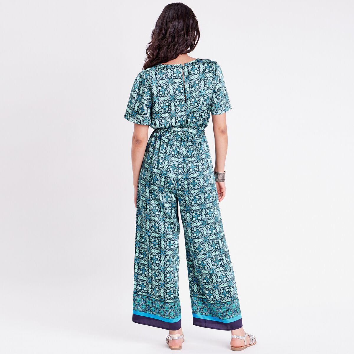 Combinaison pantalon large vert menthe femme