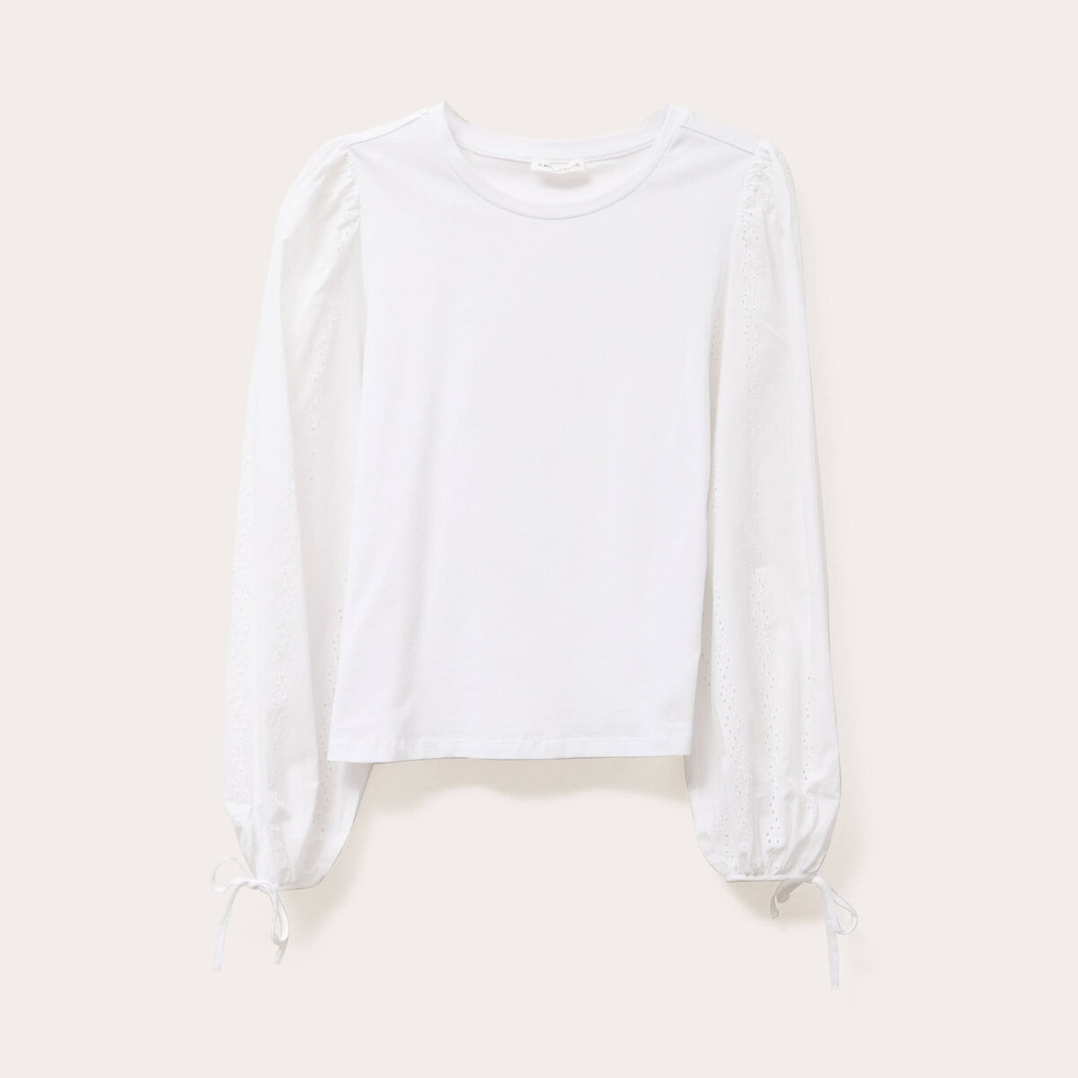T-shirt manches longues blanc femme