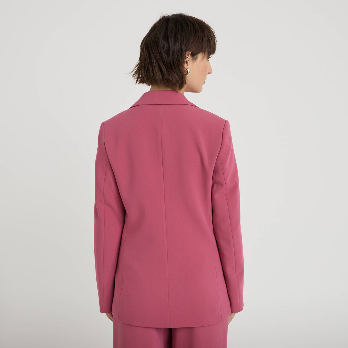 Blazer col tailleur manches longues vieux rose femme