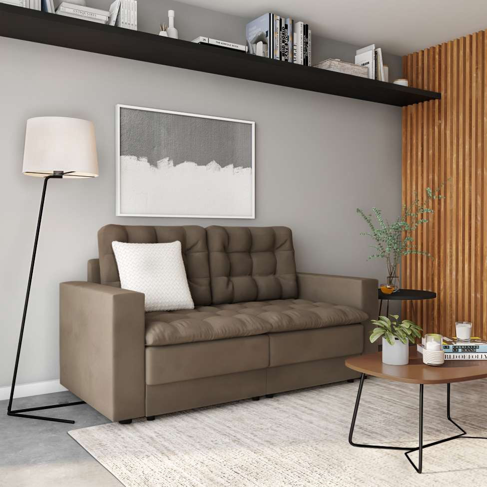 Sofá 3 Lugares Retrátil Berlim Suede Bege em Promoção | Ofertas na Americanas