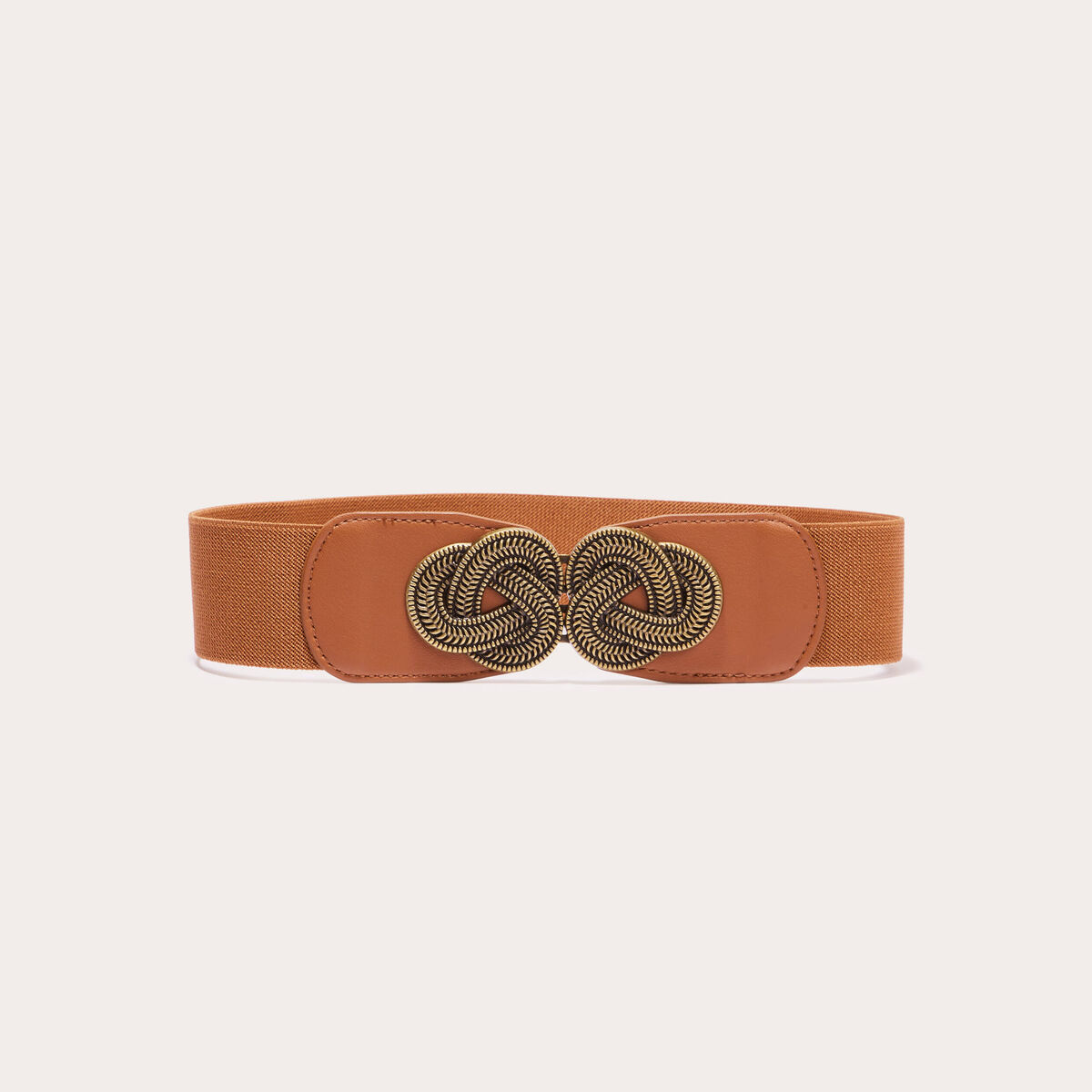 Ceinture élastiquée camel femme