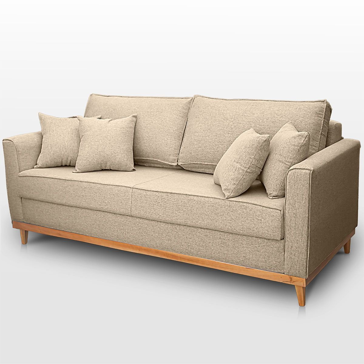 Sofá Namoradeira 2 Lugares Base de Madeira Linho Premium Moderno Minimalista Confortável Ulisses