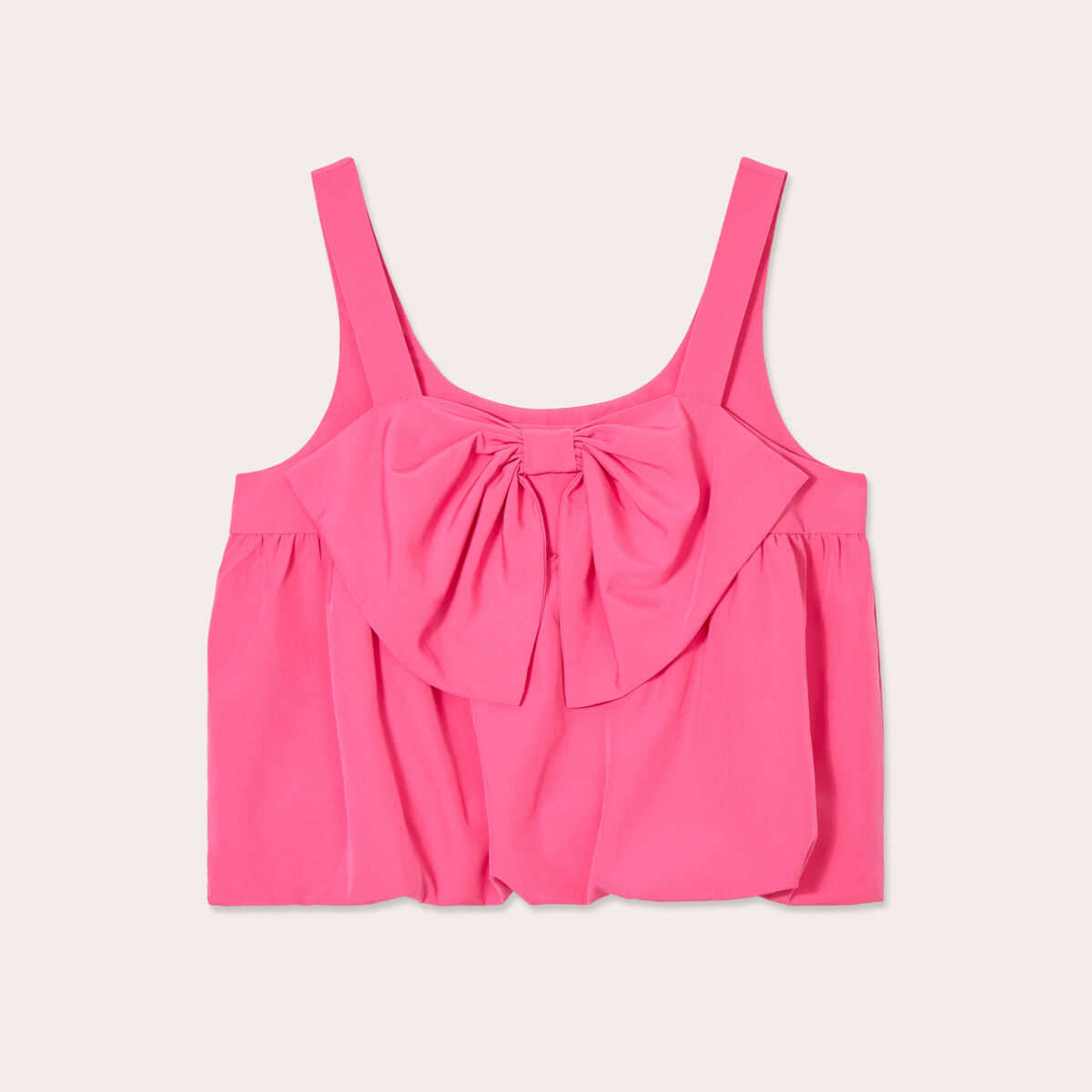 Crop top avec noeud rose fushia femme