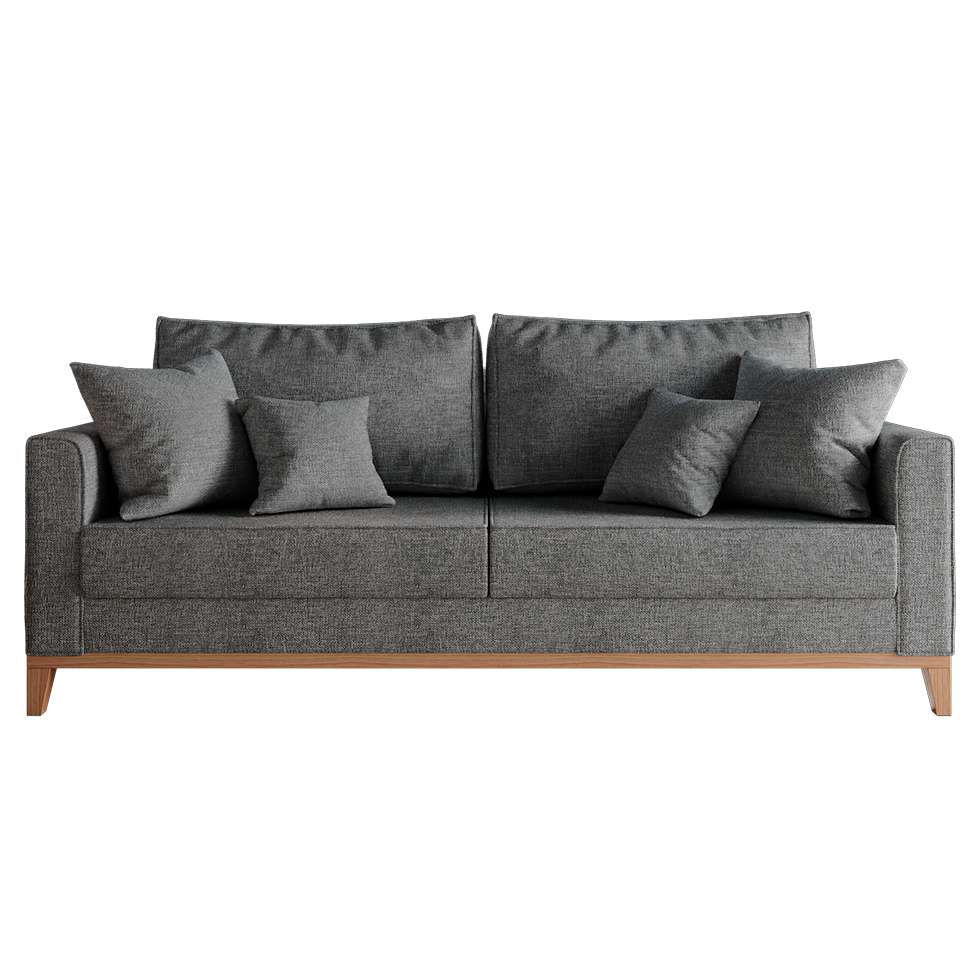 Sofá 3 Lugares Beny Base de Madeira Linho Cotton Grafite em Promoção | Ofertas na Americanas