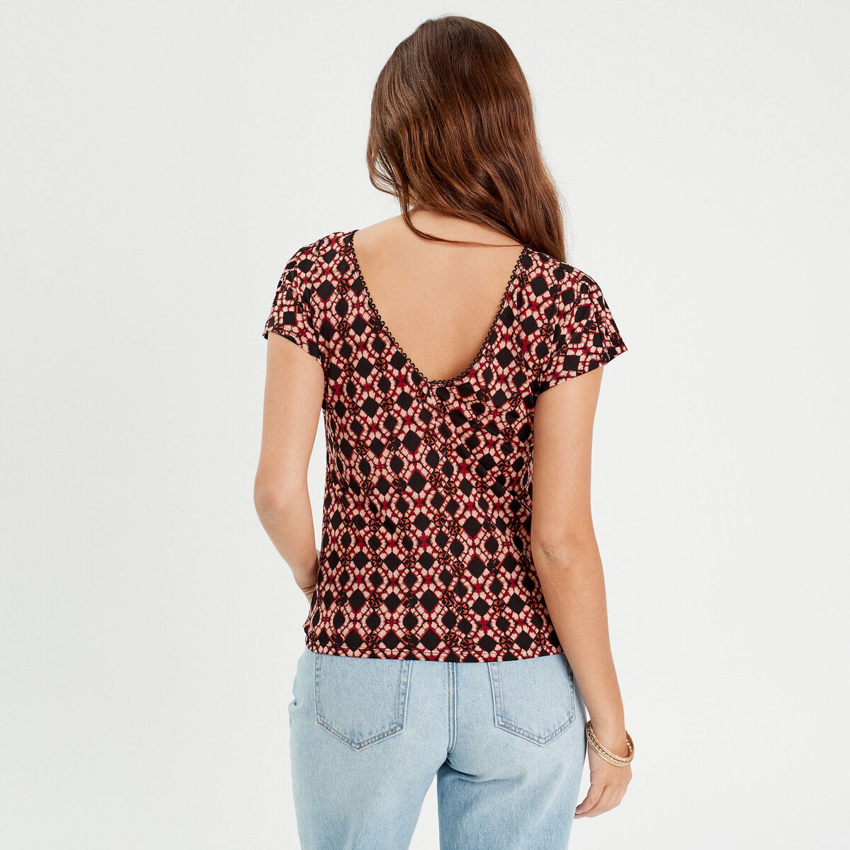 Blouse manches courtes rouge femme