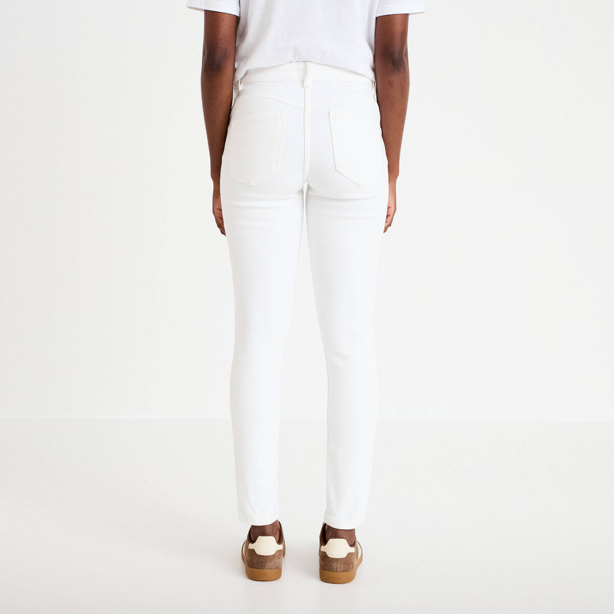 Jean skinny push-up taille standard blanc femme