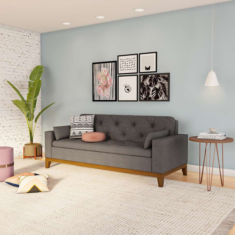 Sofá 3 Lugares Carson City Suede Cinza em Promoção | Ofertas na Americanas