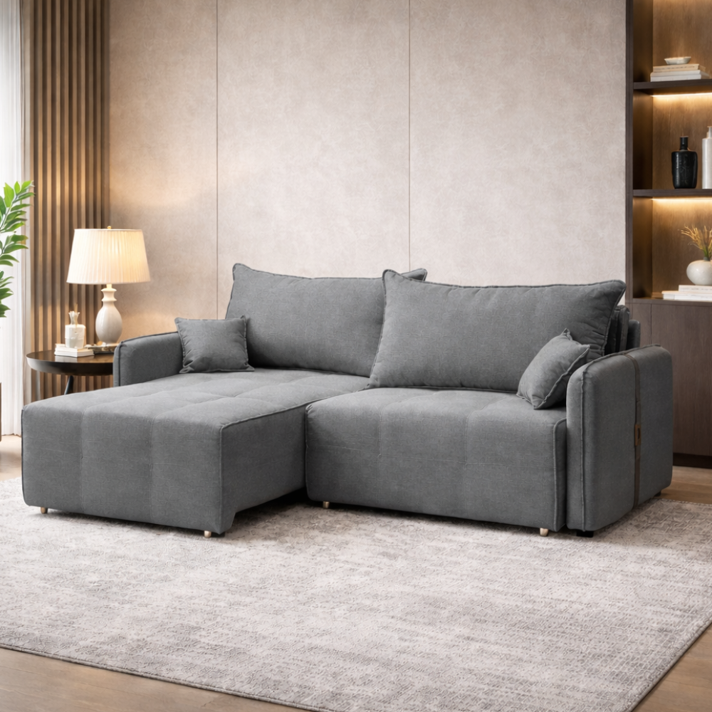 Sofá Fontana Retrátil Reclinável Linho 200cm Star Confort