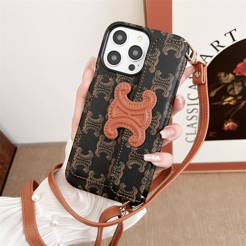 セリーヌ iphone17/17pro ケース iphone16/16pro ケース ブランド レディース iphone15/14pro max ケース ショルダー ブランド iphone ケース celine iphone13 ケース カード 収納