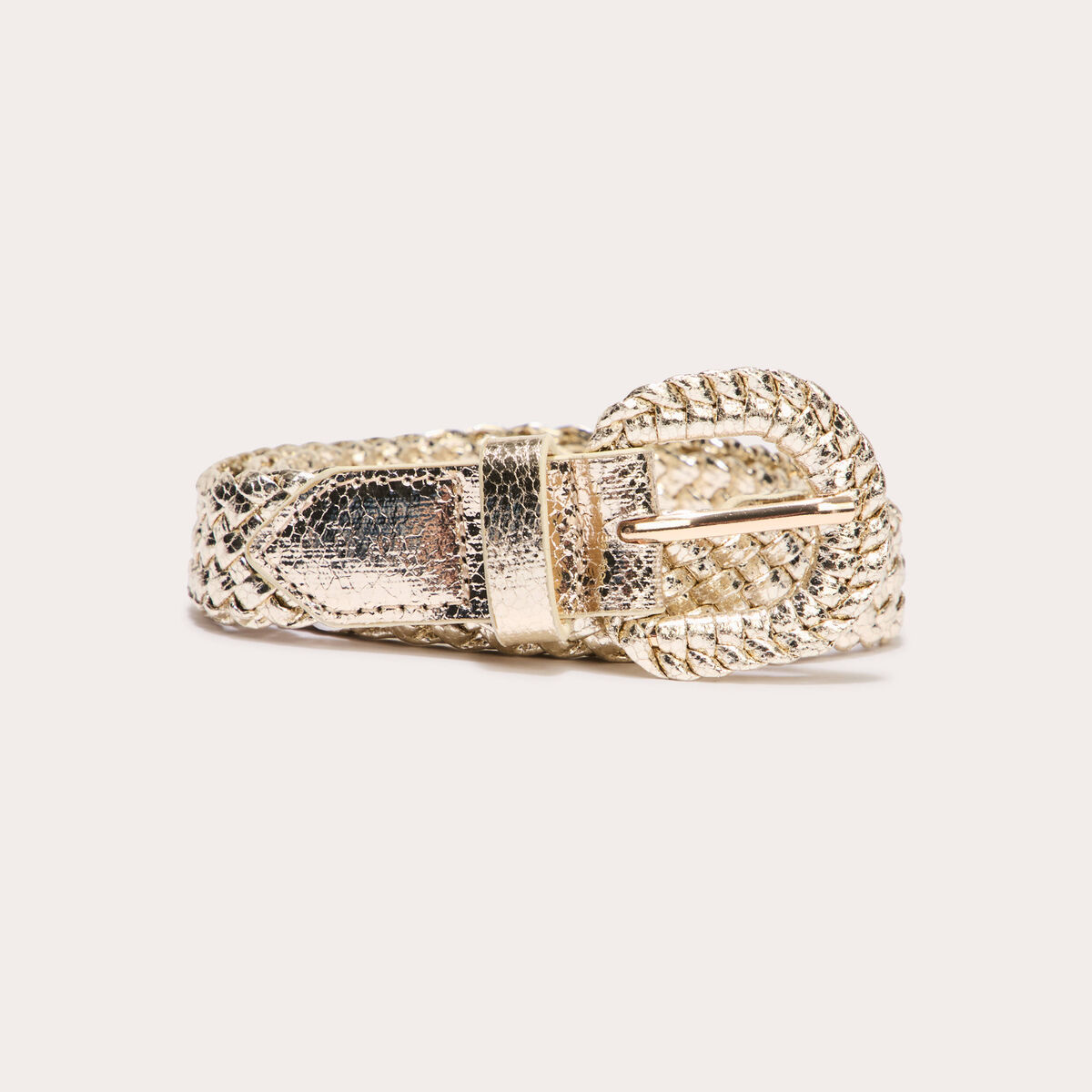 Ceinture large tressée chinée couleur or femme